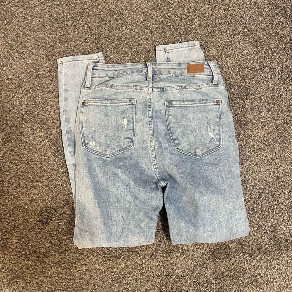 Judy Blue Distressed Straight Fit Jeans Size 7 - Picture 3 of 3